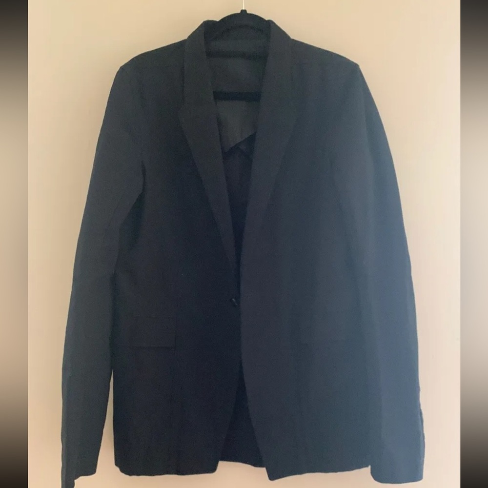 Rick Owens Oversized Cape Blazer Single Breasted Button 38 Unlined Silk Wool